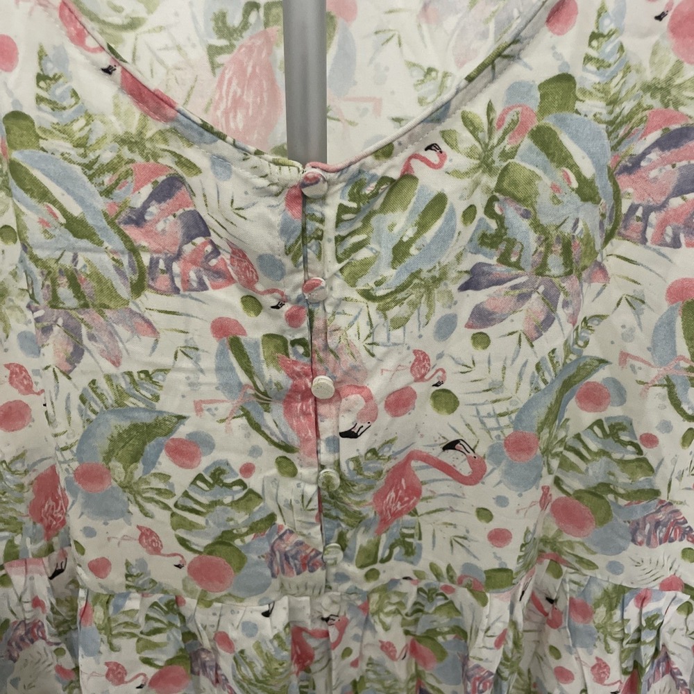 Hayden‎ Los Angeles Babydoll Short Dress/top Size 3XL Pink Flamingos Floral NWOT - Picture 2 of 6